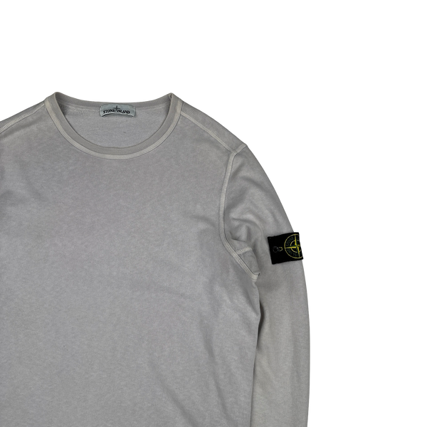 Stone Island Heather White Crewneck Jumper - Large
