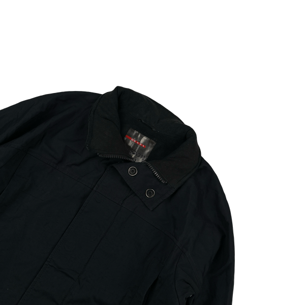 Prada Fleece Insulated Navy Nylon Red Tab Jacket - Medium