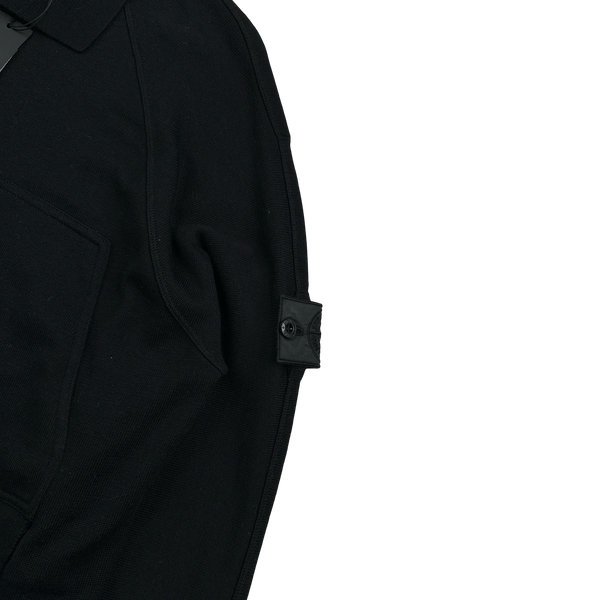 Stone Island 2022 Shadow Project Black Collared Zipped Knit Jumper - Large