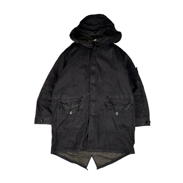 Stone Island 2005 Paul Harvey Lino Flax Dutch Rope Fishtail Parka Jacket - XL