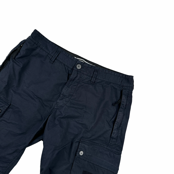 Stone Island 2023 Navy Slim Bermuda Cotton Shorts - Large