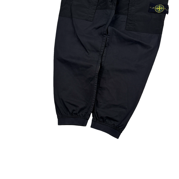 Stone Island 2020 Mussola Panel Black Cargo Trousers - 30"