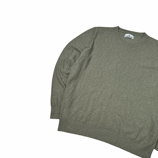 Stone Island Khaki 2019 Lightweight Knitted Crewneck Jumper - XXL