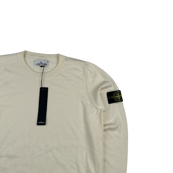 Stone Island 2022 Cream Soft Knit Jumper - Large