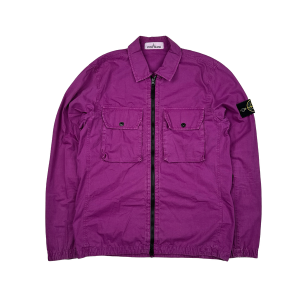 Stone Island 2021 Purple Cotton Overshirt - Small