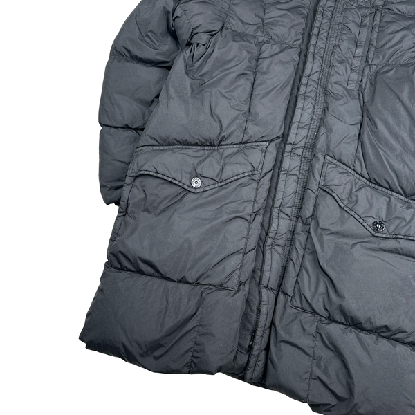 Stone Island 2018 Black Long Down Filled Parka Jacket - Small