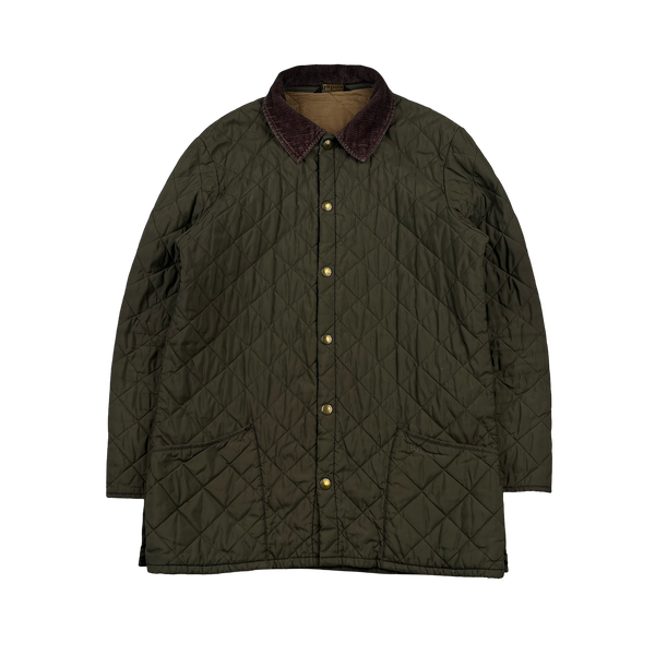 Barbour Khaki Diamond Quilted Shooting Jacket - Large