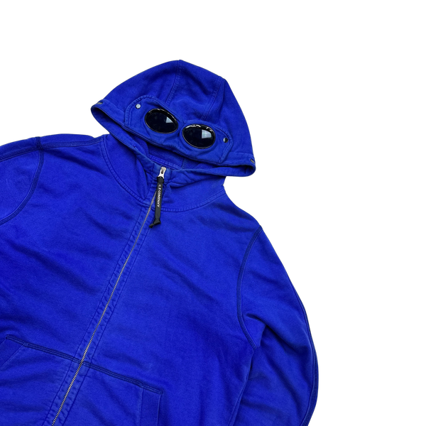 CP Company Blue Cotton Goggle Hoodie - XL