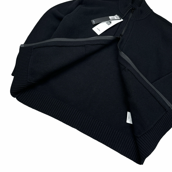 Stone Island X Dover Street Market 2023 Black Thick Wool Ghost Zip Up Jumper - Large