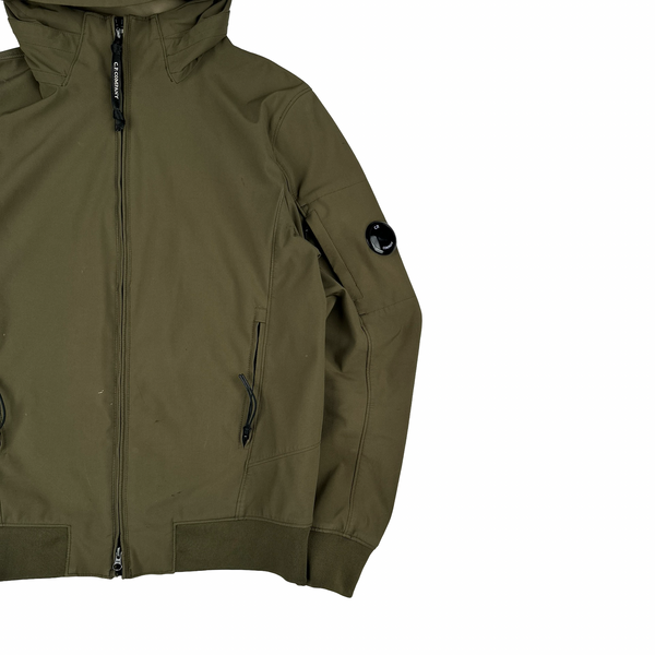 CP Company Khaki Fleece Lined Soft Shell Lens Jacket - Small