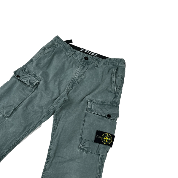 Stone Island Sea Green Slim Fit Cargo Trousers - 30"