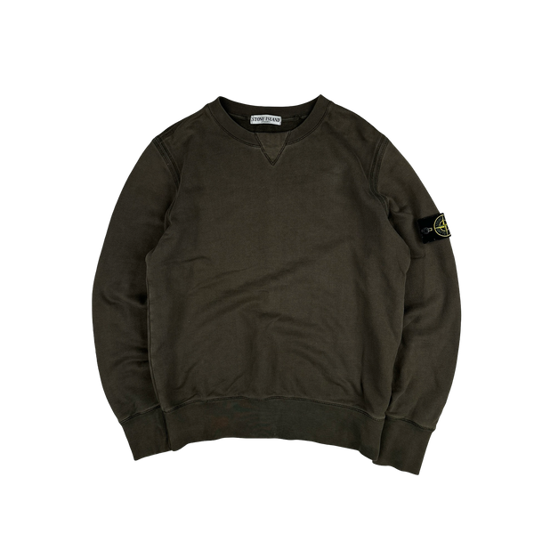 Stone Island 2010 Khaki Crewneck Cotton Jumper - Medium