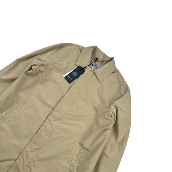 Aquascutum Checked Collar Nylon Long Jacket - Small