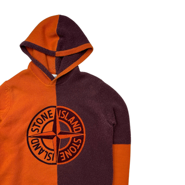 Stone Island 2019 Lambs Wool Two Tone Hoodie - Medium