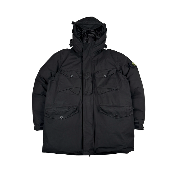 Stone Island 2021 Black Ripstop Gore-Tex Product Technology Paclite Down Jacket - XXL