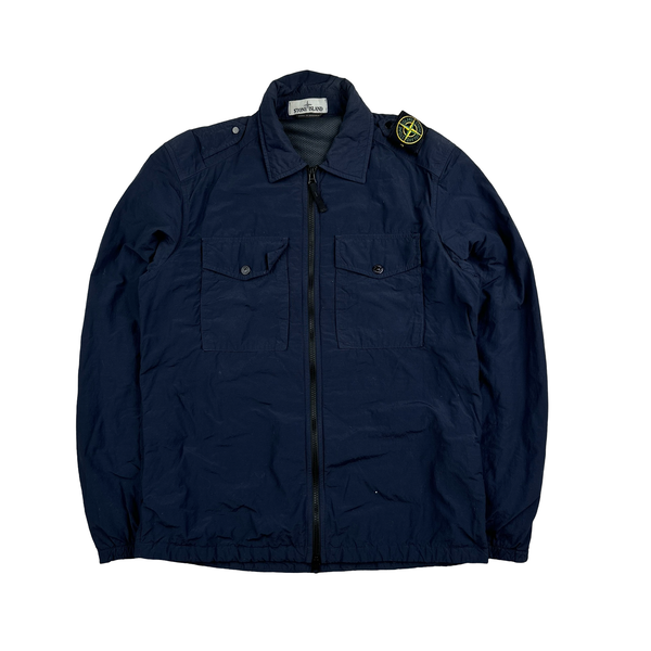 Stone Island 2020 Naslan Navy Double Chest Pocket Overshirt - Medium