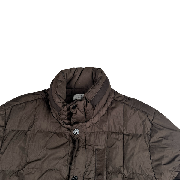 Stone Island 2019 Brown Garment Dyed Crinkle Reps Puffer Jacket - XL