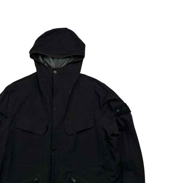 Stone Island 2016 Black Ghost Piece Water Repellent Wool Jacket - XL