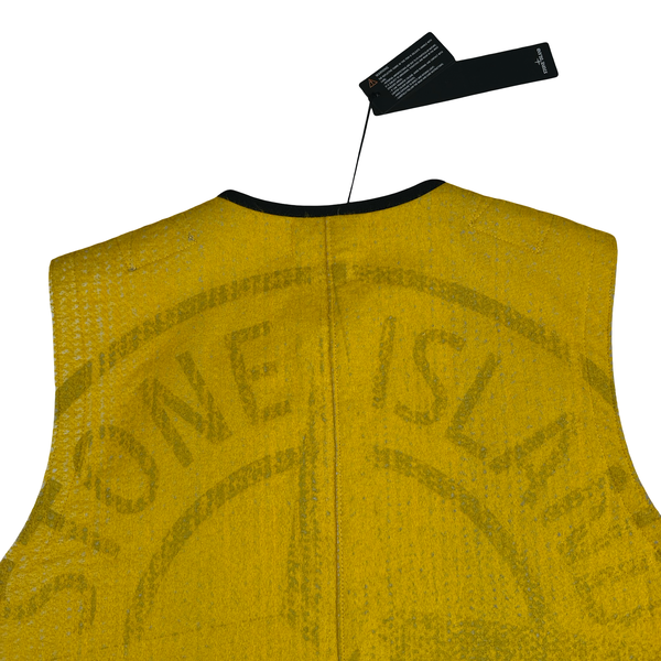 Stone Island 2022 Yellow Needle Punched Reflective Gilet - Small