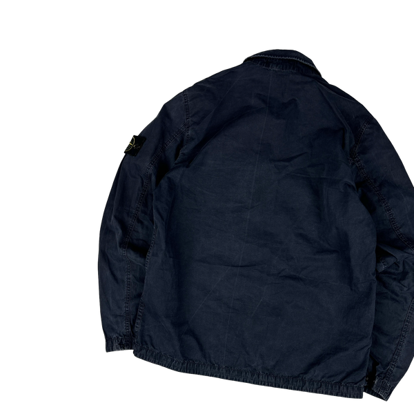 Stone Island 2021 Navy Cotton Overshirt - Small