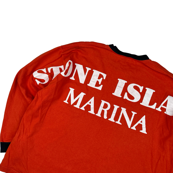 Stone Island 2023 Red/White Marina Back Spellout Jumper - XXL