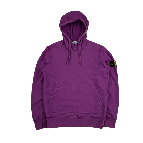 Stone Island 2021 Purple Pullover Cotton Hoodie - Small