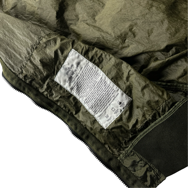 Stone Island 2018 Khaki Nylon Metal Watro Hooded Jacket - Medium