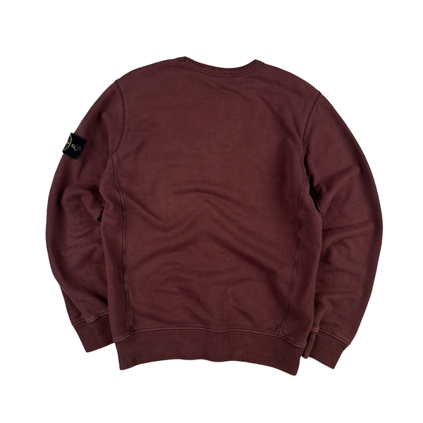 Stone Island 2019 Maroon Red Cotton Crewneck - Small
