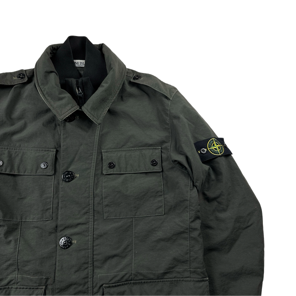 Stone Island Green Reps Nylon R Military Jacket - Large