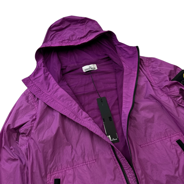 Stone Island 2023 Purple Garment Dyed Crinkle Reps Jacket - Large