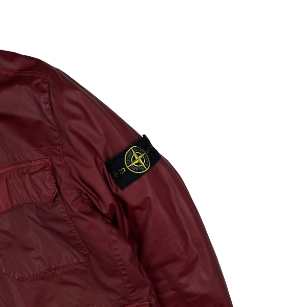 Stone Island 2011 Cherry Red Multipocket Mussola Gommato Jacket - Large