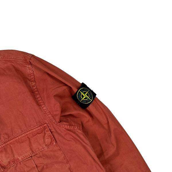 Stone Island 2019 Brick Red Brushed Cotton Overshirt - Large