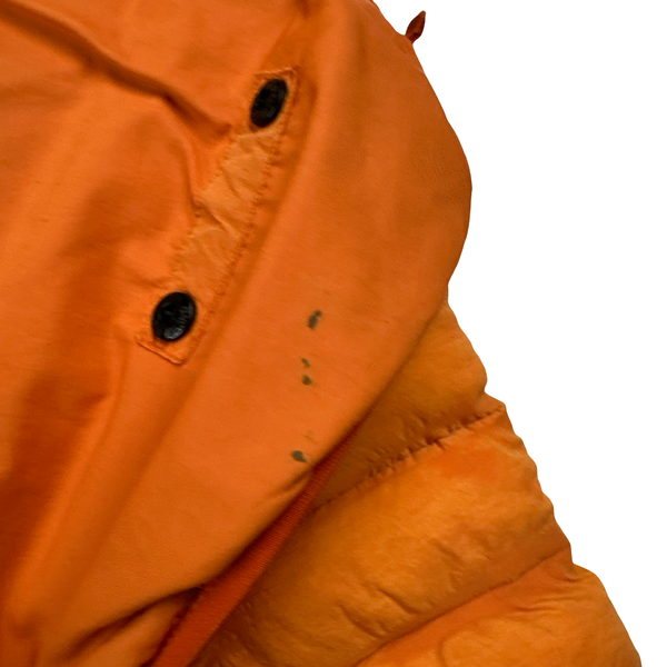 Stone Island 2019 Orange Loom Woven Down Puffer Jacket - Large
