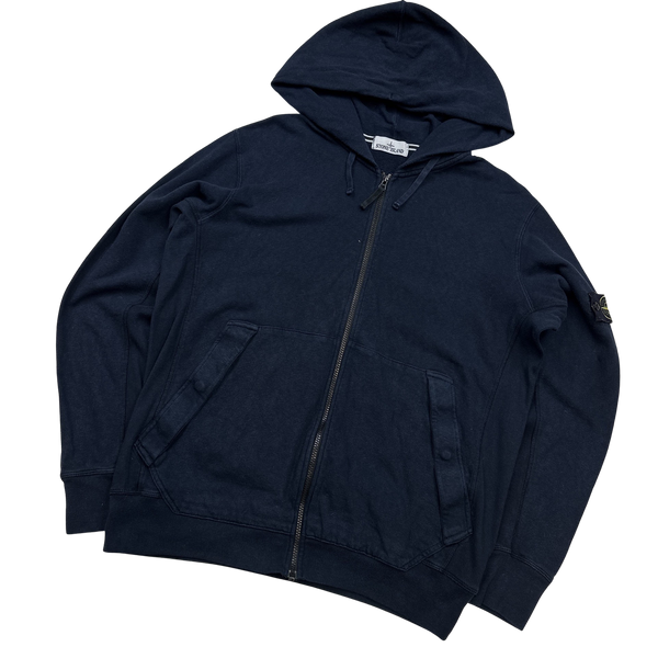 Stone Island 2014 Navy Cotton Zipped Hoodie - XXL