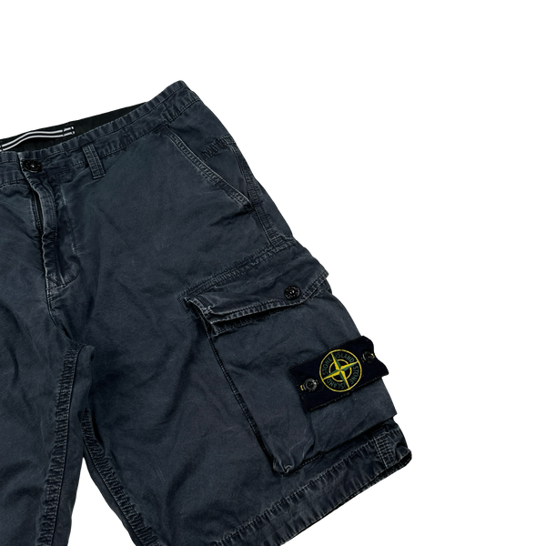 Stone Island 2020 Navy Cotton Cargo Shorts - 32"
