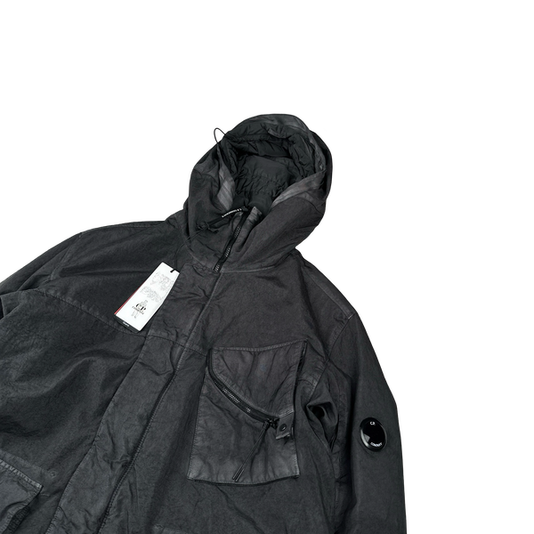CP Company Grey Quartz Lens Viewer Long Fishtail Jacket - Medium