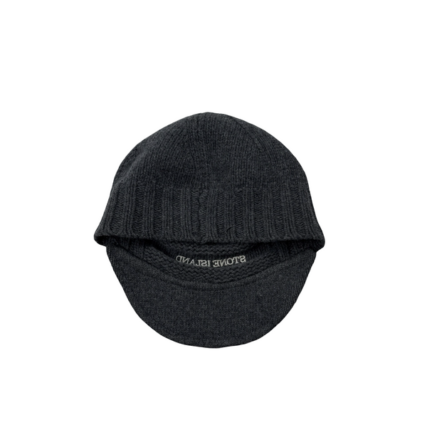 Stone Island 2010 Wool Blend Spellout Capped Beanie
