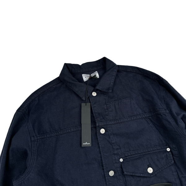 Stone Island x Supreme 2023 Navy Bull Denim TC Jacket - Large