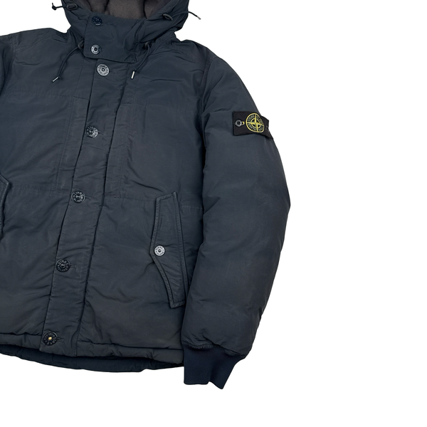 Stone Island Navy Down Filled Micro Reps Jacket - Large