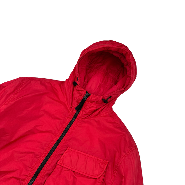 Stone Island 2022 Red Crinkle Primaloft Lined Jacket - Medium
