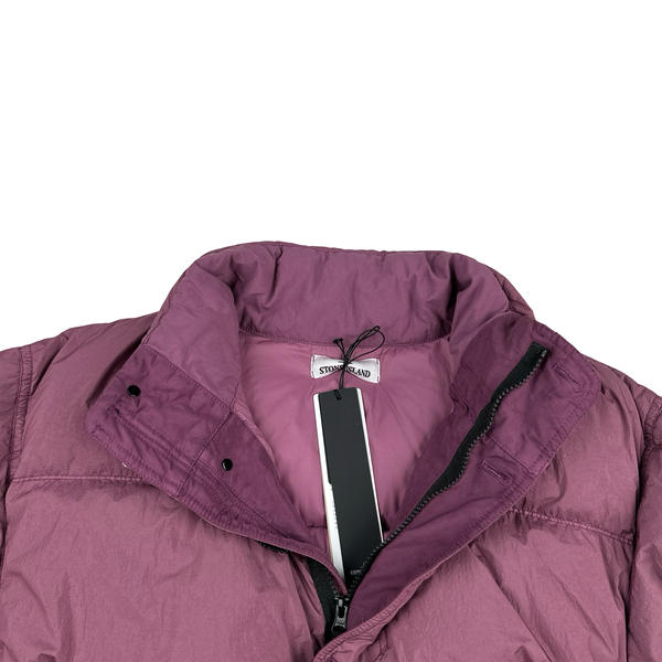 Stone Island 2024 Magenta Crinkle R-NY Down Puffer Jacket - Medium