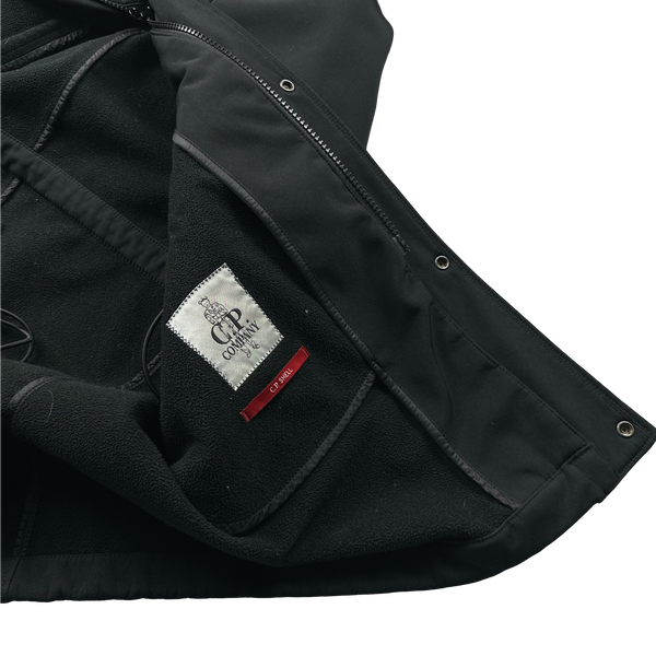 CP Company Black Soft Shell Fishtail Parka Jacket - Small