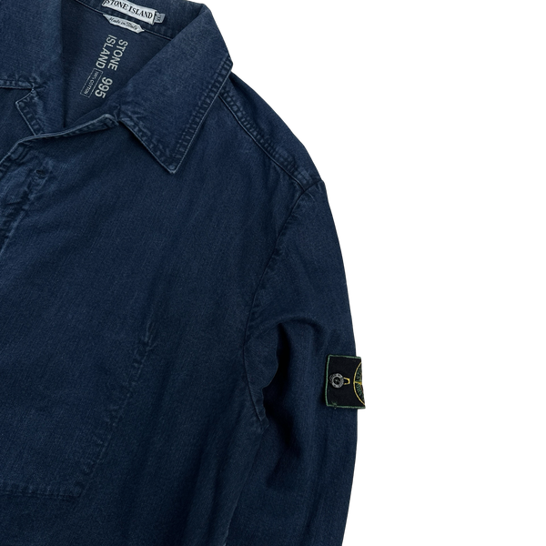Stone Island Vintage 1994 Blue Denim Collared Jacket - XL