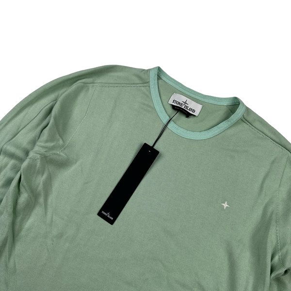 Stone Island 2018 Green Stellina Knit Cotton Crewneck Jumper - Small