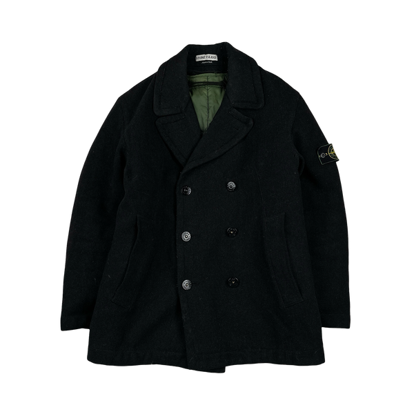 Stone Island Vintage 1996 Thick Wool Trench Coat - Medium