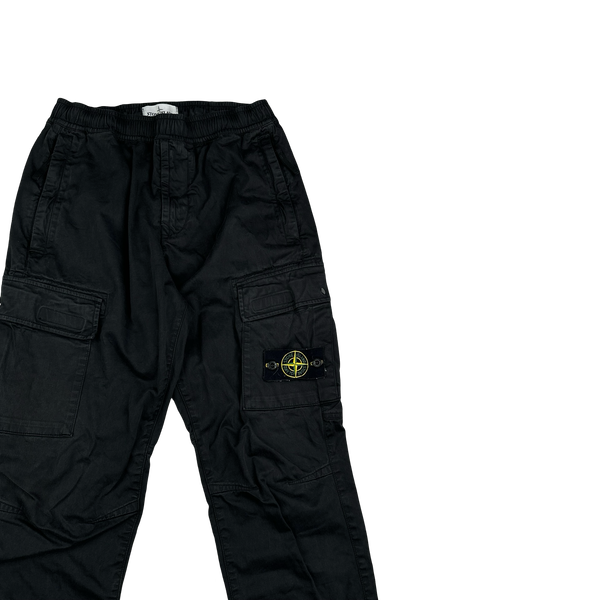 Stone Island 2021 Black RE T Cargo Trousers - 30"