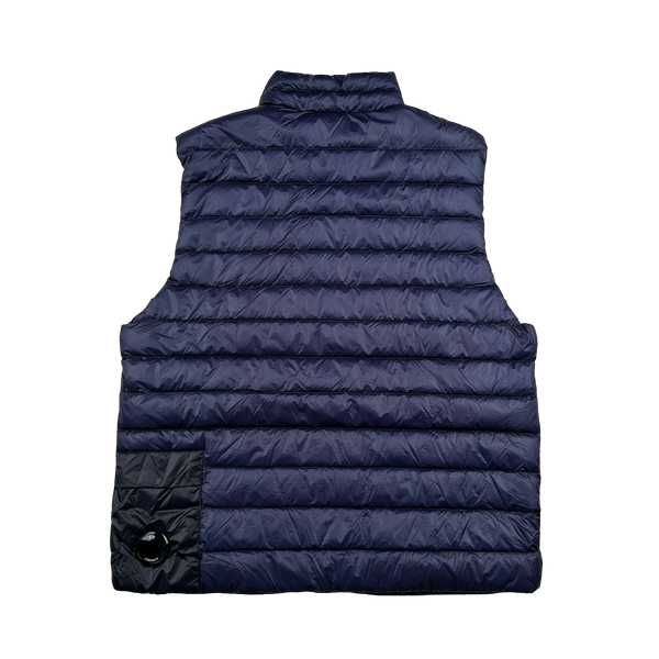 CP Company Navy DD Shell Down Filled Lens Viewer Gilet - Medium & Large