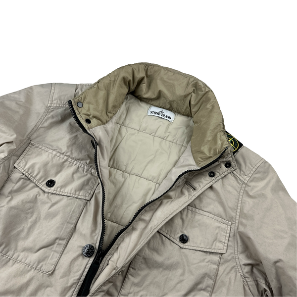 Stone Island 2022 Tan Naslan Light Watro Primaloft Shoulder Badge Field Jacket - Medium