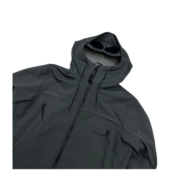 CP Company Grey Soft Shell R Fleece Lined Goggle Jacket - XXL