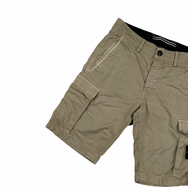 Stone Island 2015 Beige Cotton Cargo Shorts - Small